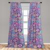 Ambesonne Floral Curtains, Neutral Colors Delicate Blooming Flowers Pattern Dreamy Blush Tone Art, Window Treatments 2 Panel Set for Living Room Bedroom, Pair of – 28″ x 63″, Hot Pink Charcoal Grey(Pastel Pink Pale Blue)