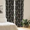 Ambesonne Floral Design Curtains, Traditional Damask Flower Pattern Geometric Neutral Boho Artwork, Window Treatments 2 Panel Set for Living Room Bedroom, Pair of – 28″ x 95″, Cobalt Blue and White(Charcoal Grey and Pale Yellow)