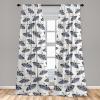 Ambesonne Floral Design Curtains, Traditional Damask Flower Pattern Geometric Neutral Boho Artwork, Window Treatments 2 Panel Set for Living Room Bedroom, Pair of – 28″ x 95″, Cobalt Blue and White(Dark Sky Blue Off White)