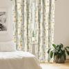 Ambesonne Floral Design Curtains, Traditional Damask Flower Pattern Geometric Neutral Boho Artwork, Window Treatments 2 Panel Set for Living Room Bedroom, Pair of – 28″ x 95″, Cobalt Blue and White(Eggshell Pistachio Green)