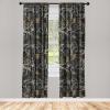 Ambesonne Floral Design Curtains, Traditional Damask Flower Pattern Geometric Neutral Boho Artwork, Window Treatments 2 Panel Set for Living Room Bedroom, Pair of – 28″ x 95″, Cobalt Blue and White(Dark Blue Grey Amber)