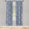 Ambesonne Floral Design Curtains, Traditional Damask Flower Pattern Geometric Neutral Boho Artwork, Window Treatments 2 Panel Set for Living Room Bedroom, Pair of – 28″ x 95″, Cobalt Blue and White(Cobalt Blue and White)