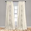 Ambesonne Floral Design Curtains, Traditional Damask Flower Pattern Geometric Neutral Boho Artwork, Window Treatments 2 Panel Set for Living Room Bedroom, Pair of – 28″ x 95″, Cobalt Blue and White(Cream Pale Grey)