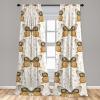 Ambesonne Floral Design Curtains, Traditional Damask Flower Pattern Geometric Neutral Boho Artwork, Window Treatments 2 Panel Set for Living Room Bedroom, Pair of – 28″ x 95″, Cobalt Blue and White(Pale Coffee and Off White)