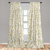 Ambesonne Floral Design Curtains, Traditional Damask Flower Pattern Geometric Neutral Boho Artwork, Window Treatments 2 Panel Set for Living Room Bedroom, Pair of – 28″ x 95″, Cobalt Blue and White(Eggshell Pistachio Green)