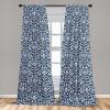 Ambesonne Floral Design Curtains, Traditional Damask Flower Pattern Geometric Neutral Boho Artwork, Window Treatments 2 Panel Set for Living Room Bedroom, Pair of – 28″ x 95″, Cobalt Blue and White(Cobalt Blue and White)