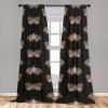 Ambesonne Floral Design Curtains, Traditional Damask Flower Pattern Geometric Neutral Boho Artwork, Window Treatments 2 Panel Set for Living Room Bedroom, Pair of – 28″ x 95″, Cobalt Blue and White(Cocoa Charcoal Grey and White)
