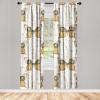 Ambesonne Floral Design Curtains, Traditional Damask Flower Pattern Geometric Neutral Boho Artwork, Window Treatments 2 Panel Set for Living Room Bedroom, Pair of – 28″ x 95″, Cobalt Blue and White(Pale Coffee and Off White)