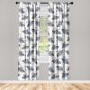 Ambesonne Floral Design Curtains, Traditional Damask Flower Pattern Geometric Neutral Boho Artwork, Window Treatments 2 Panel Set for Living Room Bedroom, Pair of – 28″ x 95″, Cobalt Blue and White(Dark Sky Blue Off White)