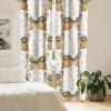Ambesonne Floral Design Curtains, Traditional Damask Flower Pattern Geometric Neutral Boho Artwork, Window Treatments 2 Panel Set for Living Room Bedroom, Pair of – 28″ x 95″, Cobalt Blue and White(Pale Coffee and Off White)