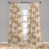 Ambesonne Floral Design Curtains, Traditional Damask Flower Pattern Geometric Neutral Boho Artwork, Window Treatments 2 Panel Set for Living Room Bedroom, Pair of – 28″ x 95″, Cobalt Blue and White(Eggshell Pastel Brown)