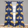 Ambesonne Floral Design Curtains, Traditional Damask Flower Pattern Geometric Neutral Boho Artwork, Window Treatments 2 Panel Set for Living Room Bedroom, Pair of – 28″ x 95″, Cobalt Blue and White(Dark Lavender Mustard)