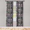 Ambesonne Floral Design Curtains, Traditional Damask Flower Pattern Geometric Neutral Boho Artwork, Window Treatments 2 Panel Set for Living Room Bedroom, Pair of – 28″ x 95″, Cobalt Blue and White(Mauve Rose Charcoal Grey)