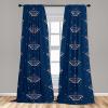 Ambesonne Floral Design Curtains, Traditional Damask Flower Pattern Geometric Neutral Boho Artwork, Window Treatments 2 Panel Set for Living Room Bedroom, Pair of – 28″ x 95″, Cobalt Blue and White(Cobalt Blue Pale Eggshell)