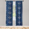 Ambesonne Floral Design Curtains, Traditional Damask Flower Pattern Geometric Neutral Boho Artwork, Window Treatments 2 Panel Set for Living Room Bedroom, Pair of – 28″ x 95″, Cobalt Blue and White(Cobalt Blue Pale Eggshell)