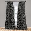 Ambesonne Floral Design Curtains, Traditional Damask Flower Pattern Geometric Neutral Boho Artwork, Window Treatments 2 Panel Set for Living Room Bedroom, Pair of – 28″ x 95″, Cobalt Blue and White(Charcoal Grey and Pale Grey)