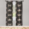 Ambesonne Floral Design Curtains, Traditional Damask Flower Pattern Geometric Neutral Boho Artwork, Window Treatments 2 Panel Set for Living Room Bedroom, Pair of – 28″ x 95″, Cobalt Blue and White(Cocoa Charcoal Grey and White)