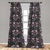 Ambesonne Floral Design Curtains, Traditional Damask Flower Pattern Geometric Neutral Boho Artwork, Window Treatments 2 Panel Set for Living Room Bedroom, Pair of – 28″ x 95″, Cobalt Blue and White(Mauve Rose Charcoal Grey)