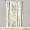 Ambesonne Floral Design Curtains, Traditional Damask Flower Pattern Geometric Neutral Boho Artwork, Window Treatments 2 Panel Set for Living Room Bedroom, Pair of – 28″ x 95″, Cobalt Blue and White(Eggshell Pistachio Green)