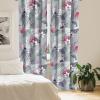 Ambesonne Floral Design Curtains, Tropical Themed Neutral Colors Boho Flowers Vintage with Leafy Art, Window Treatments 2 Panel Set for Living Room Bedroom, Pair of – 28″ x 63″, Dark Coral Pale Grey(Grey Dark Coral)
