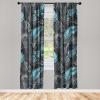 Ambesonne Floral Design Curtains, Tropical Themed Neutral Colors Boho Flowers Vintage with Leafy Art, Window Treatments 2 Panel Set for Living Room Bedroom, Pair of – 28″ x 63″, Dark Coral Pale Grey(Deep Sky Blue Dark Grey)