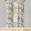 Ambesonne Floral Design Curtains, Tropical Themed Neutral Colors Boho Flowers Vintage with Leafy Art, Window Treatments 2 Panel Set for Living Room Bedroom, Pair of – 28″ x 63″, Dark Coral Pale Grey(Cream Charcoal Grey)