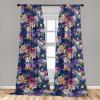 Ambesonne Floral Design Curtains, Tropical Themed Neutral Colors Boho Flowers Vintage with Leafy Art, Window Treatments 2 Panel Set for Living Room Bedroom, Pair of – 28″ x 63″, Dark Coral Pale Grey(Lavender Multicolor)