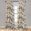 Ambesonne Floral Design Curtains, Tropical Themed Neutral Colors Boho Flowers Vintage with Leafy Art, Window Treatments 2 Panel Set for Living Room Bedroom, Pair of – 28″ x 63″, Dark Coral Pale Grey(Cream Charcoal Grey)