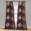 Ambesonne Floral Design Curtains, Tropical Themed Neutral Colors Boho Flowers Vintage with Leafy Art, Window Treatments 2 Panel Set for Living Room Bedroom, Pair of – 28″ x 63″, Dark Coral Pale Grey(Dark Coral Pale Grey)