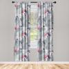 Ambesonne Floral Design Curtains, Tropical Themed Neutral Colors Boho Flowers Vintage with Leafy Art, Window Treatments 2 Panel Set for Living Room Bedroom, Pair of – 28″ x 63″, Dark Coral Pale Grey(Grey Dark Coral)