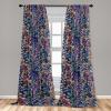 Ambesonne Floral Design Curtains, Tropical Themed Neutral Colors Boho Flowers Vintage with Leafy Art, Window Treatments 2 Panel Set for Living Room Bedroom, Pair of – 28″ x 63″, Dark Coral Pale Grey(Pale Caramel and Lavender)
