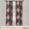 Ambesonne Floral Design Curtains, Tropical Themed Neutral Colors Boho Flowers Vintage with Leafy Art, Window Treatments 2 Panel Set for Living Room Bedroom, Pair of – 28″ x 63″, Dark Coral Pale Grey(Dark Coral Pale Grey)