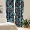 Ambesonne Floral Design Curtains, Tropical Themed Neutral Colors Boho Flowers Vintage with Leafy Art, Window Treatments 2 Panel Set for Living Room Bedroom, Pair of – 28″ x 63″, Dark Coral Pale Grey(Deep Sky Blue Dark Grey)