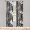 Ambesonne Floral Design Curtains, Tropical Themed Neutral Colors Boho Flowers Vintage with Leafy Art, Window Treatments 2 Panel Set for Living Room Bedroom, Pair of – 28″ x 63″, Dark Coral Pale Grey(White Dark Grey)