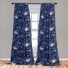 Ambesonne Floral Design Curtains, Tropical Themed Neutral Colors Boho Flowers Vintage with Leafy Art, Window Treatments 2 Panel Set for Living Room Bedroom, Pair of – 28″ x 63″, Dark Coral Pale Grey(Dark Lavender and Olive Green)