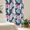 Ambesonne Floral Design Curtains, Tropical Themed Neutral Colors Boho Flowers Vintage with Leafy Art, Window Treatments 2 Panel Set for Living Room Bedroom, Pair of – 28″ x 63″, Dark Coral Pale Grey(Pink Sea Green and Grey)