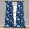 Ambesonne Floral Design Curtains, Tropical Themed Neutral Colors Boho Flowers Vintage with Leafy Art, Window Treatments 2 Panel Set for Living Room Bedroom, Pair of – 28″ x 63″, Dark Coral Pale Grey(Dark Lavender and Sea Blue)