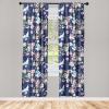 Ambesonne Floral Design Curtains, Tropical Themed Neutral Colors Boho Flowers Vintage with Leafy Art, Window Treatments 2 Panel Set for Living Room Bedroom, Pair of – 28″ x 63″, Dark Coral Pale Grey(Dark Coral and Petrol Blue)