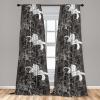 Ambesonne Floral Design Curtains, Tropical Themed Neutral Colors Boho Flowers Vintage with Leafy Art, Window Treatments 2 Panel Set for Living Room Bedroom, Pair of – 28″ x 63″, Dark Coral Pale Grey(White Dark Grey)