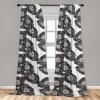 Ambesonne Floral Design Curtains, Tropical Themed Neutral Colors Boho Flowers Vintage with Leafy Art, Window Treatments 2 Panel Set for Living Room Bedroom, Pair of – 28″ x 63″, Dark Coral Pale Grey(Dimgray Coconut)