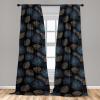 Ambesonne Floral Design Curtains, Tropical Themed Neutral Colors Boho Flowers Vintage with Leafy Art, Window Treatments 2 Panel Set for Living Room Bedroom, Pair of – 28″ x 63″, Dark Coral Pale Grey(Dark Indigo and Amber)