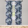 Ambesonne Floral Design Curtains, Tropical Themed Neutral Colors Boho Flowers Vintage with Leafy Art, Window Treatments 2 Panel Set for Living Room Bedroom, Pair of – 28″ x 63″, Dark Coral Pale Grey(Dark Slate Blue and Green)