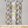 Ambesonne Floral Design Curtains, Tropical Themed Neutral Colors Boho Flowers Vintage with Leafy Art, Window Treatments 2 Panel Set for Living Room Bedroom, Pair of – 28″ x 63″, Dark Coral Pale Grey(Pale Caramel Grey and White)