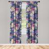 Ambesonne Floral Design Curtains, Tropical Themed Neutral Colors Boho Flowers Vintage with Leafy Art, Window Treatments 2 Panel Set for Living Room Bedroom, Pair of – 28″ x 63″, Dark Coral Pale Grey(Lavender Multicolor)