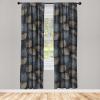Ambesonne Floral Design Curtains, Tropical Themed Neutral Colors Boho Flowers Vintage with Leafy Art, Window Treatments 2 Panel Set for Living Room Bedroom, Pair of – 28″ x 63″, Dark Coral Pale Grey(Dark Indigo and Amber)