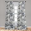 Ambesonne Floral Design Curtains, Tropical Themed Neutral Colors Boho Flowers Vintage with Leafy Art, Window Treatments 2 Panel Set for Living Room Bedroom, Pair of – 28″ x 63″, Dark Coral Pale Grey(Slate Brown Pale Grey)