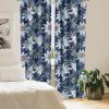 Ambesonne Floral Design Curtains, Tropical Themed Neutral Colors Boho Flowers Vintage with Leafy Art, Window Treatments 2 Panel Set for Living Room Bedroom, Pair of – 28″ x 63″, Dark Coral Pale Grey(Dark Slate Blue and Green)