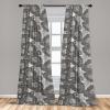 Ambesonne Floral Design Curtains, Tropical Themed Neutral Colors Boho Flowers Vintage with Leafy Art, Window Treatments 2 Panel Set for Living Room Bedroom, Pair of – 28″ x 63″, Dark Coral Pale Grey(Pale Grey)