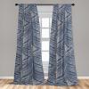 Ambesonne Floral Design Curtains, Tropical Themed Neutral Colors Boho Flowers Vintage with Leafy Art, Window Treatments 2 Panel Set for Living Room Bedroom, Pair of – 28″ x 63″, Dark Coral Pale Grey(Dark Ceil Blue and Marigold)