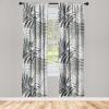 Ambesonne Floral Design Curtains, Tropical Themed Neutral Colors Boho Flowers Vintage with Leafy Art, Window Treatments 2 Panel Set for Living Room Bedroom, Pair of – 28″ x 63″, Dark Coral Pale Grey(Grey and White)